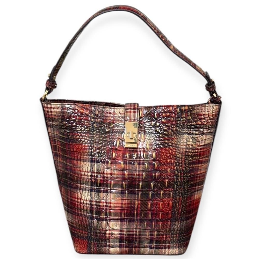 Brahmin Shira in Plaid Melbourne-matching wallet in closet